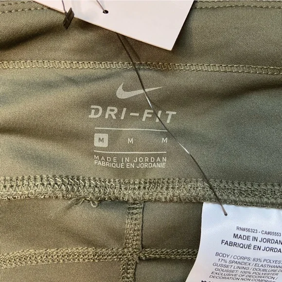 Nike Dri-Fit Running 7/8 Tights Mid Rise Tight Fit Sz Med Green Leggings NWT - Picture 8 of 9